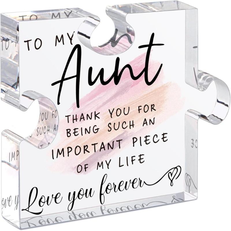 Engraved Acrylic Block Puzzle Piece Desk Display Gift for Mom Grandma Wife on Mothers Day from Daughter Son