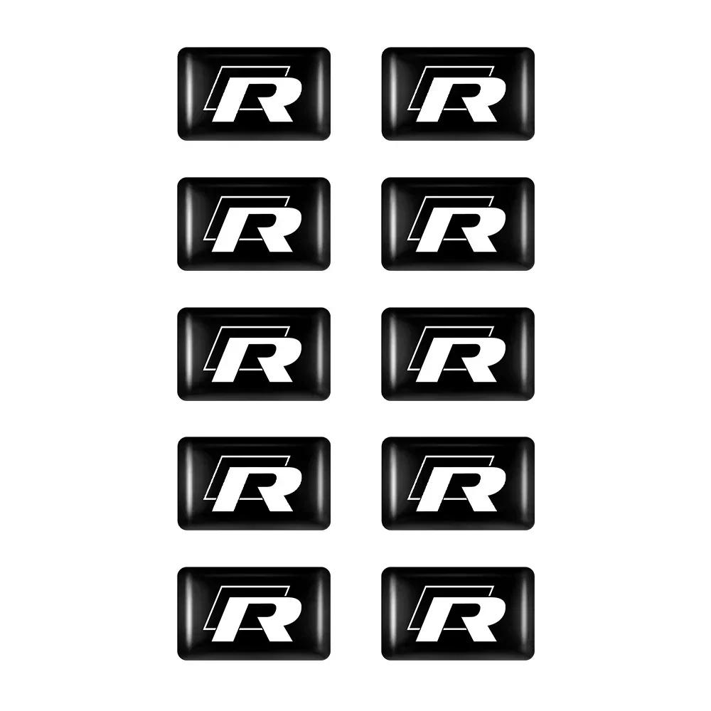 hijk1 ·10pcs logo Drip glue Badge Emblem sticker car accessories decoration For Volkswagen VW Golf 4 6 7 GTI Tiguan Passat B5 B6 Caddy
