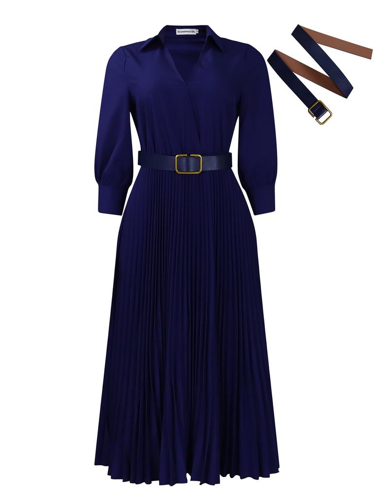 Women's Autumn Fashion Dress - Elegant Solid Color Plus Size