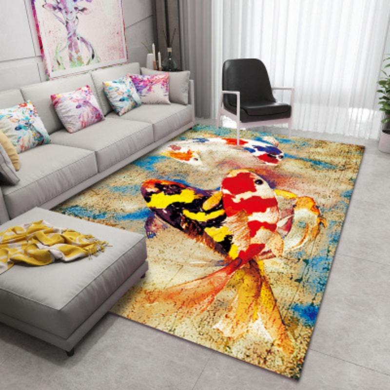 3D Printed Carpet Bedroom Bedside Carpet Long Anti Slip Floor Mat Large Living Room Floor Mat