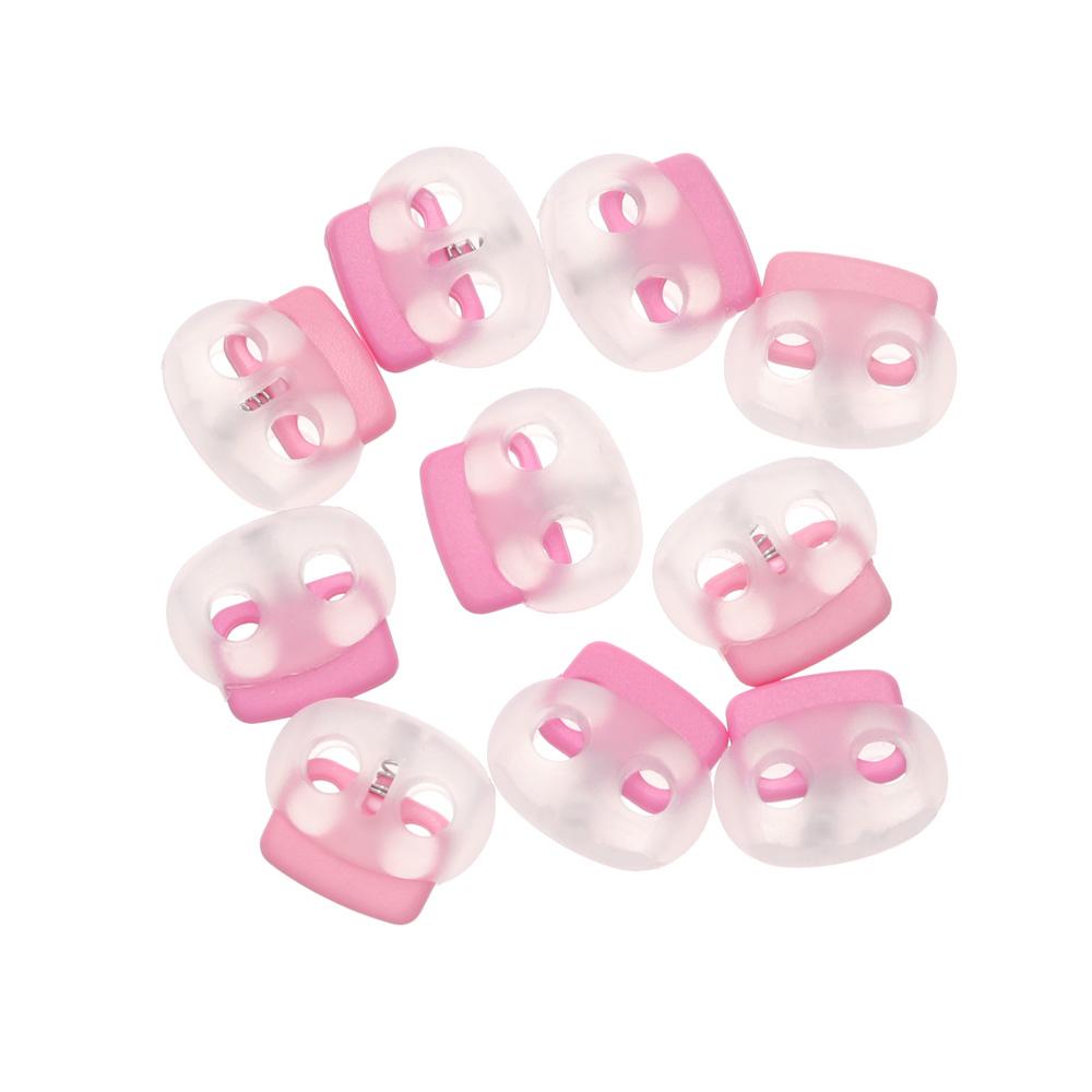 10pcs 18.5*17mm Sportswear Accessories 4mm Hole Apparel Shoelace Button Cord Lock Bean Toggle Clip Plastic Stopper