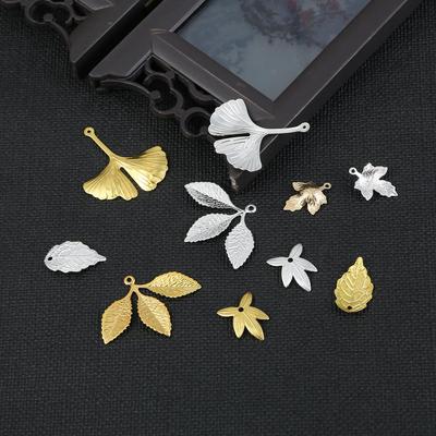 10/20 Stücke Mehrere Stil Blatt Form Überzug Messing Zubehör Für Schmuck Machen DIY Charme Dekoration