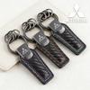 Carbon Fiber Car Keychain Pendant for Mitsubishi ASX EVO Lancer Montero Mirage L300 Outlander L200 Auto Key Rings Chain Holder