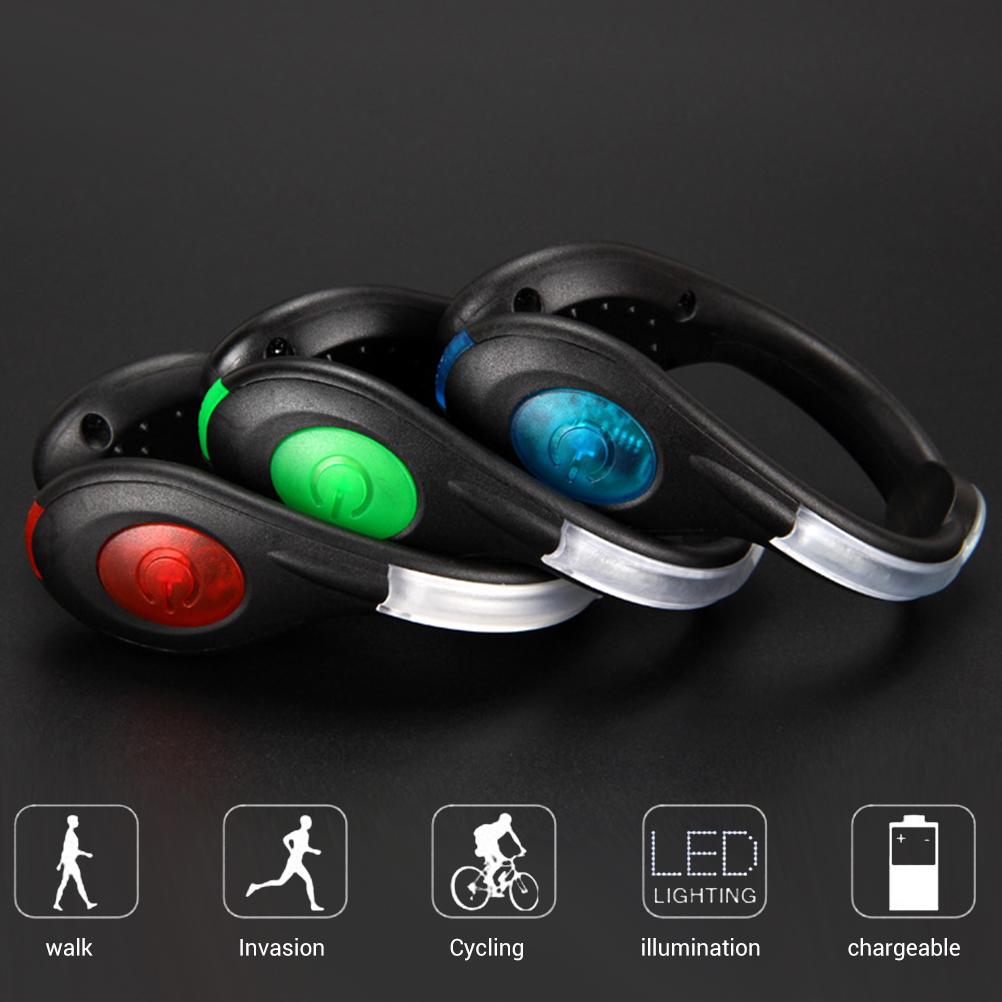 2 szt. Lampki LED do butów, klipsy bezpieczeństwa, ładowane przez USB, do biegania, joggingu, chodzenia, jazdy na rowerze