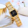 Women Dress Bracelet Watches Clock Relógio Fashion Rhinestone Square Small Dial Steel Band Ladies Watch Elegant