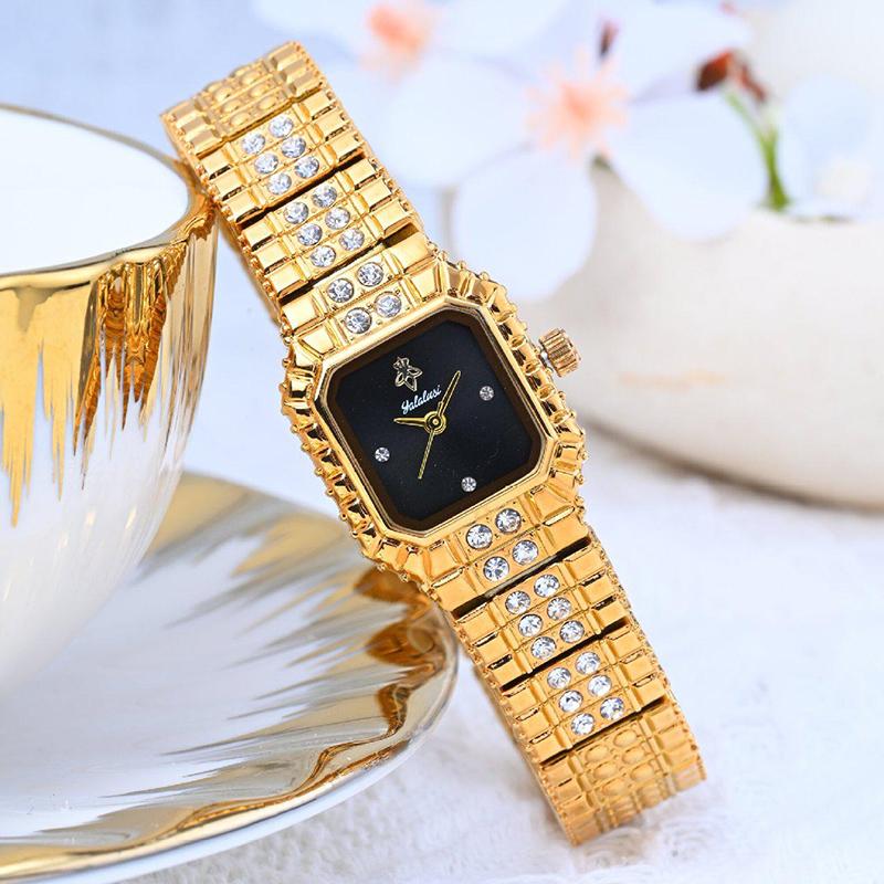 Women Dress Bracelet Watches Clock Relógio Fashion Rhinestone Square Small Dial Steel Band Ladies Watch Elegant