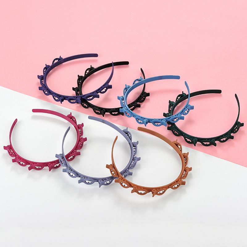 Fashion Double Layer Band Twist Hair Clips Black Braider Head Hoop