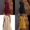 Vintage Cotton Linen Summer Dress With Pockets And Pleated Details For Women