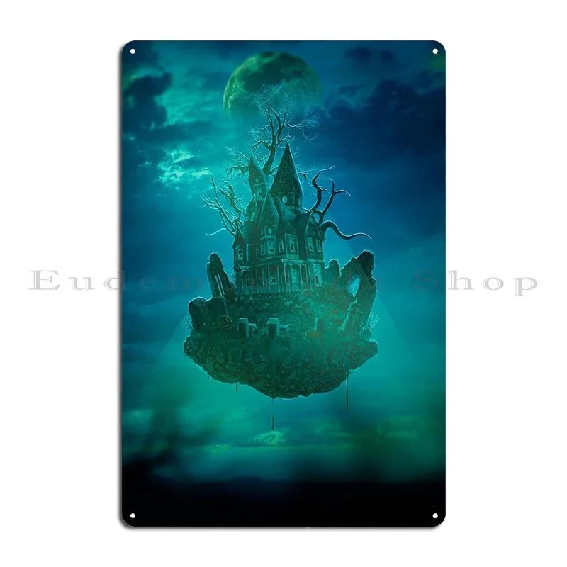 The Haunted House Metal Plaque Poster Garage Party Wall Decor Personalized Classic Tin Sign Poster