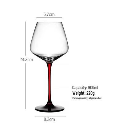 ZISIZ Machine-Made Crystal Red Wine Glasses (Set of 2)