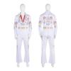 Klassiek Heren Jumpsuit Kostuum met Decoratieve Versieringen en Wijde Kraag Geschikt voor Podiumoptredens en Themafeesten