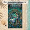 Forest Theme Soft Beach Towel Personalized Custom Name Text Towel Portable for Beach Pool Travel