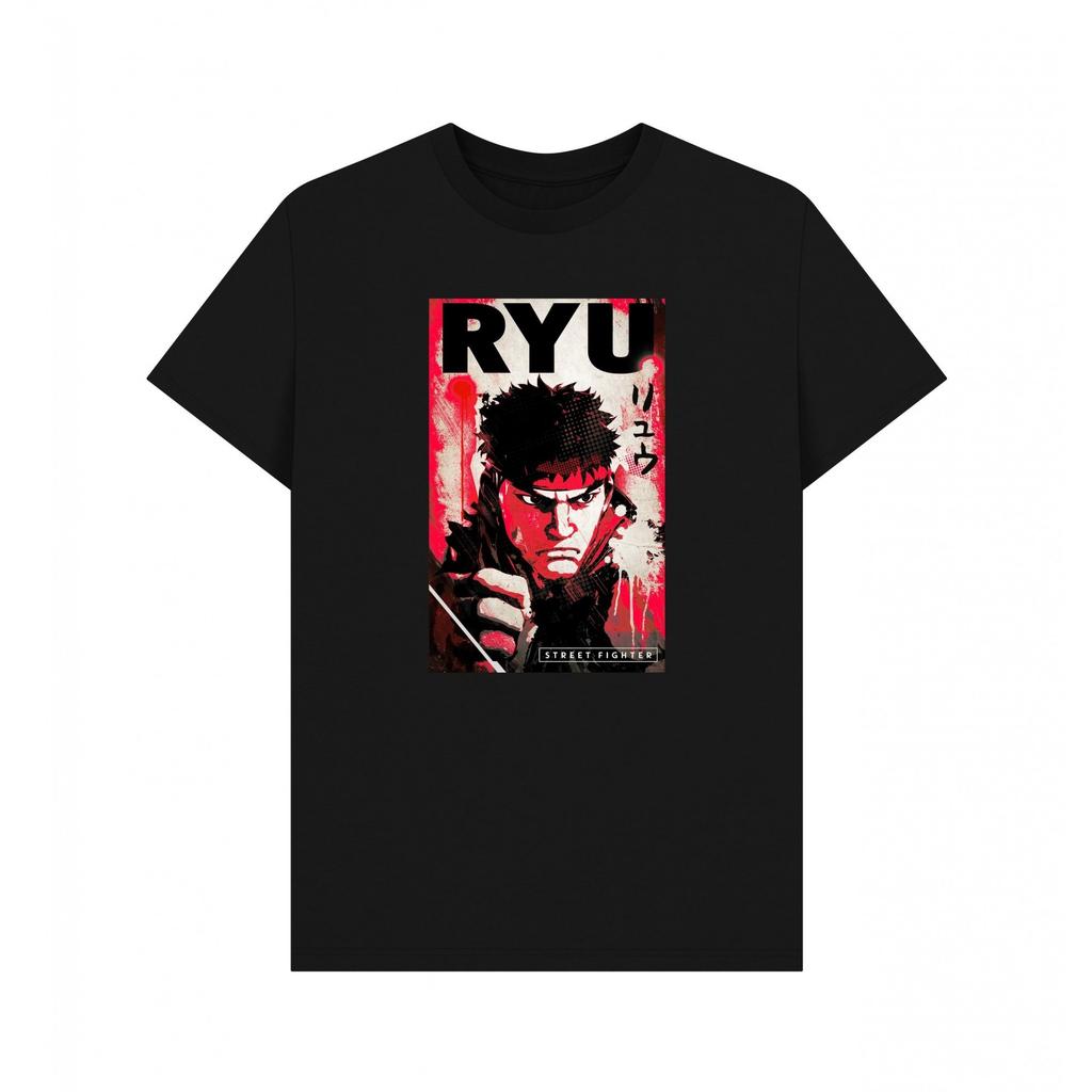 Street Fighter Unisex Adult Ryu Kanji T-Shirt