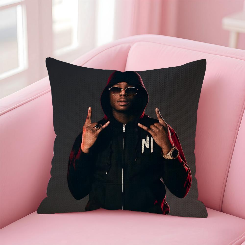 NNinho Rapper Cushion Cover Natural Linen Pillow Case DoubleSided Print Decorative Sofa Pillowcase Home Decor Gift