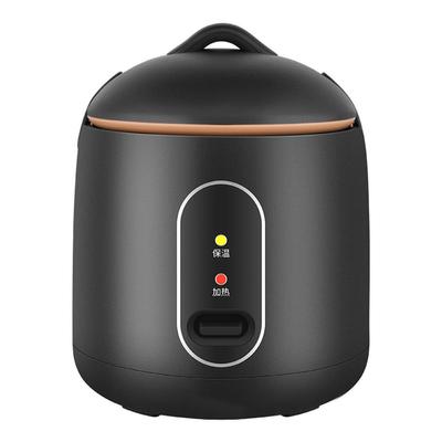 Mini Panela de Arroz Doméstica Preta Pequena Dormitório Panela de Arroz Automática 1.2L Panela de Arroz Térmica com Vaporizador e Revestimento