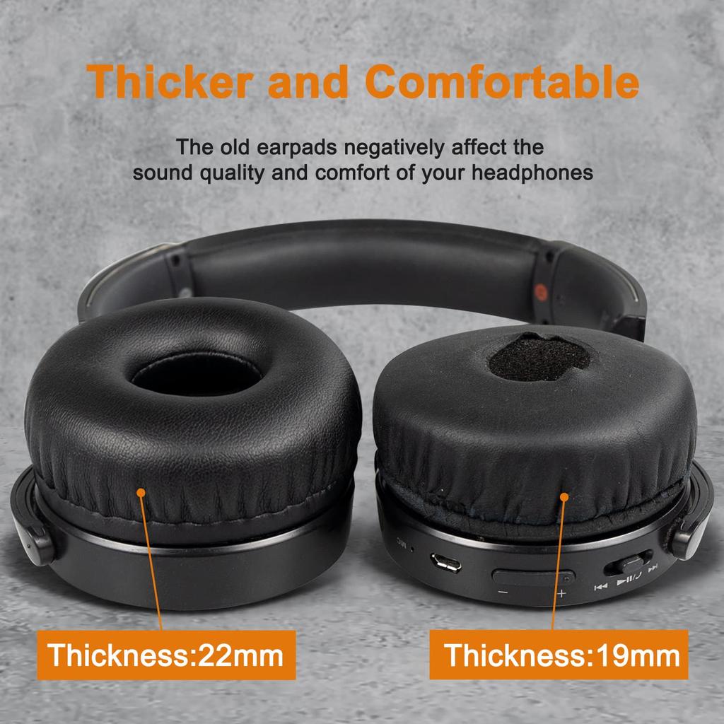 SOULWIT Replacement Ear Pads and Cushions for Sony WH-XB700/WH XB700 Wireless Headphones, Protein Leather Head Pads with High-Density Foam, Black