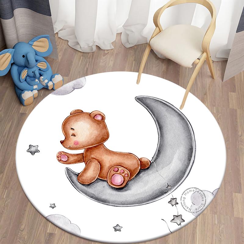 Covor rotund Covoare camera de zi Covor pentru dormitor bebelusi Covor pentru podea pentru copii Covor de salon cu imprimeu urs Covor camera pentru copii Covor copii acasa