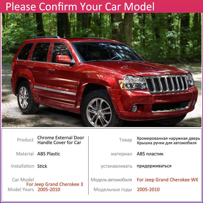 Black Carbon Fiber Exterior Door Handle Cover For Jeep Grand Cherokee 3 III WK 2005~2010 Car Parts Accessories Stickers Styling