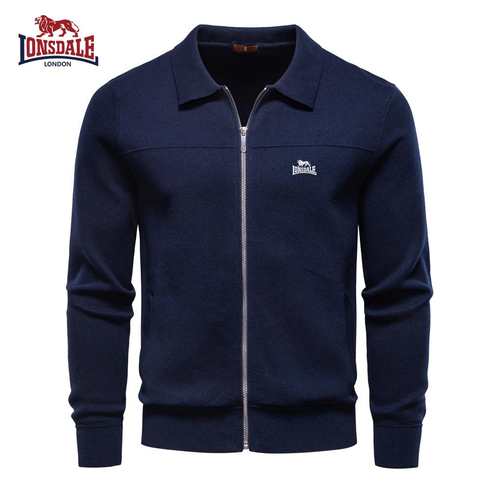 

Lonsdale Осінньо-зимова вишивка Новий чоловічий європейський розмір Куртка Светр Кардиган Чоловіча блискавка Ділова повсякденна куртка Чоловіча S