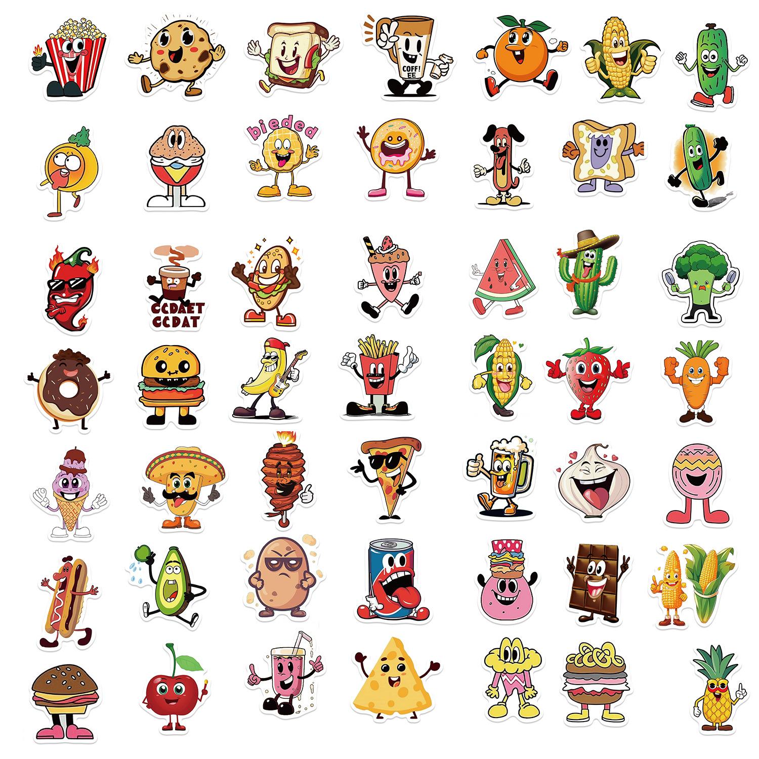 

50 Смешных Стикеров Граффити с Фруктовой Едой Гитара Ноутбук Чемодан DIY Водонепроницаемые Стикеры