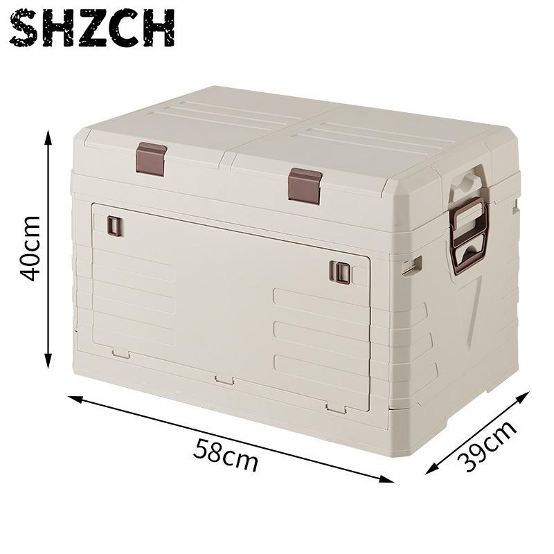 Double-Layered Picnic Storage Box, Folding Design for Outdoor Use with Multi-Functional Organizer