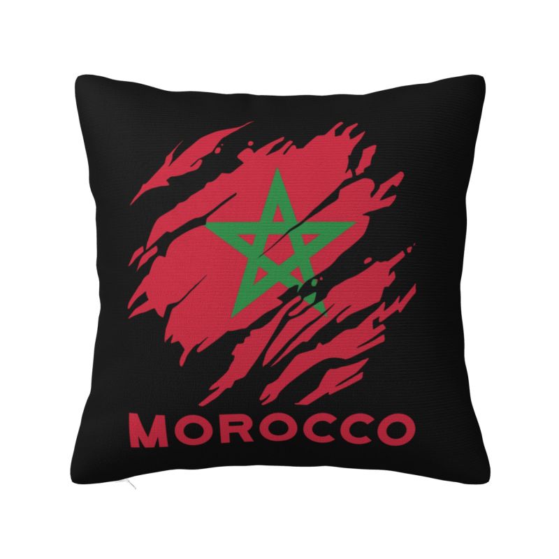 Custom Moroccan Atlas Lions Morocco Flag Pillow Home Decorative Nordic Cushions for Sofa Square Pillowcase