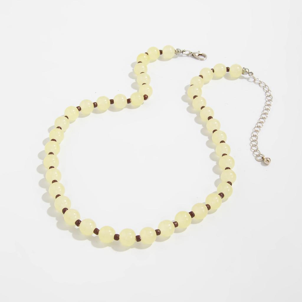 Fashion Creative Transparent Glass Beads Choker Necklaces for Women Retro Bohemian Clavicle Chain Necklace Summer Daily Party Jewelry
