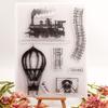 Train Transparent Stamp Railway Clear Stamp Seals Hot Air Balloon Silicone Stamp for Photo Album Scrapbooking Decoration