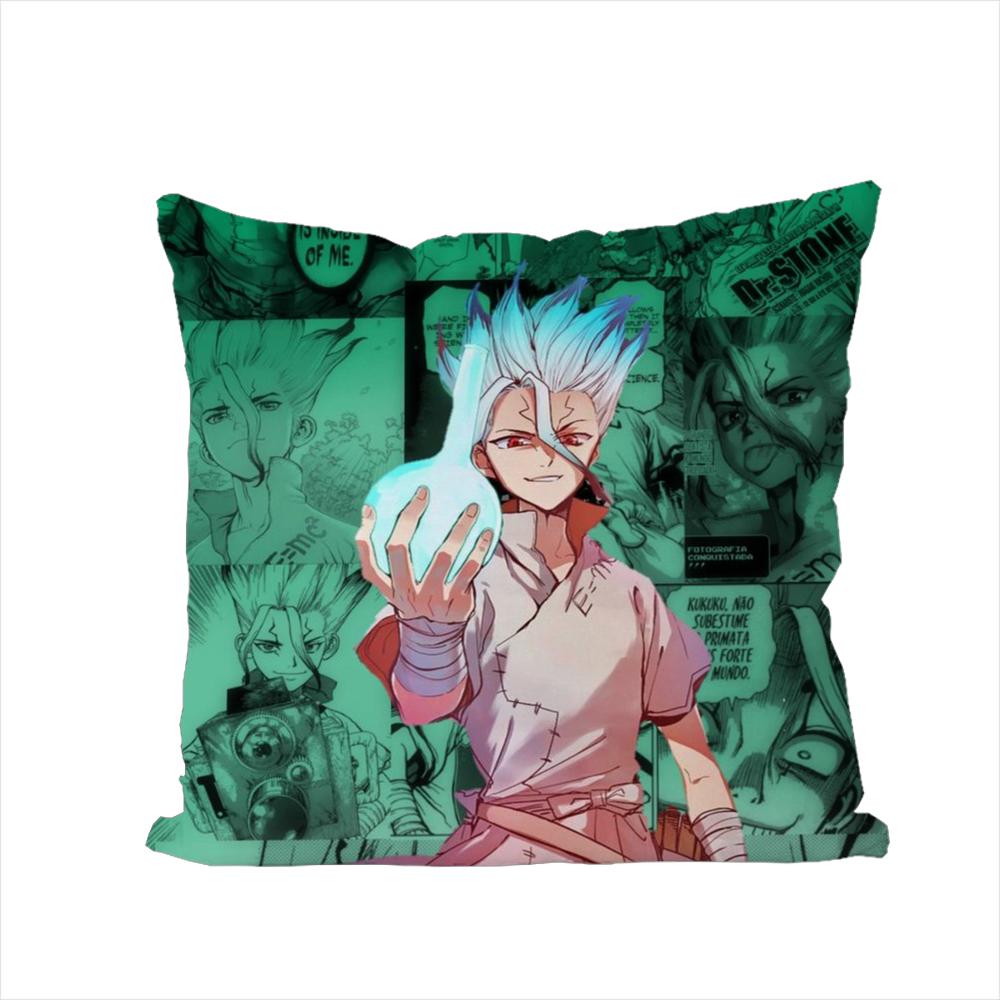 Anime DrSSTONE Pillow Case For Car Sofa Decorative Home Doublesided Print Plush Square Throw Pillow Cushion Cover