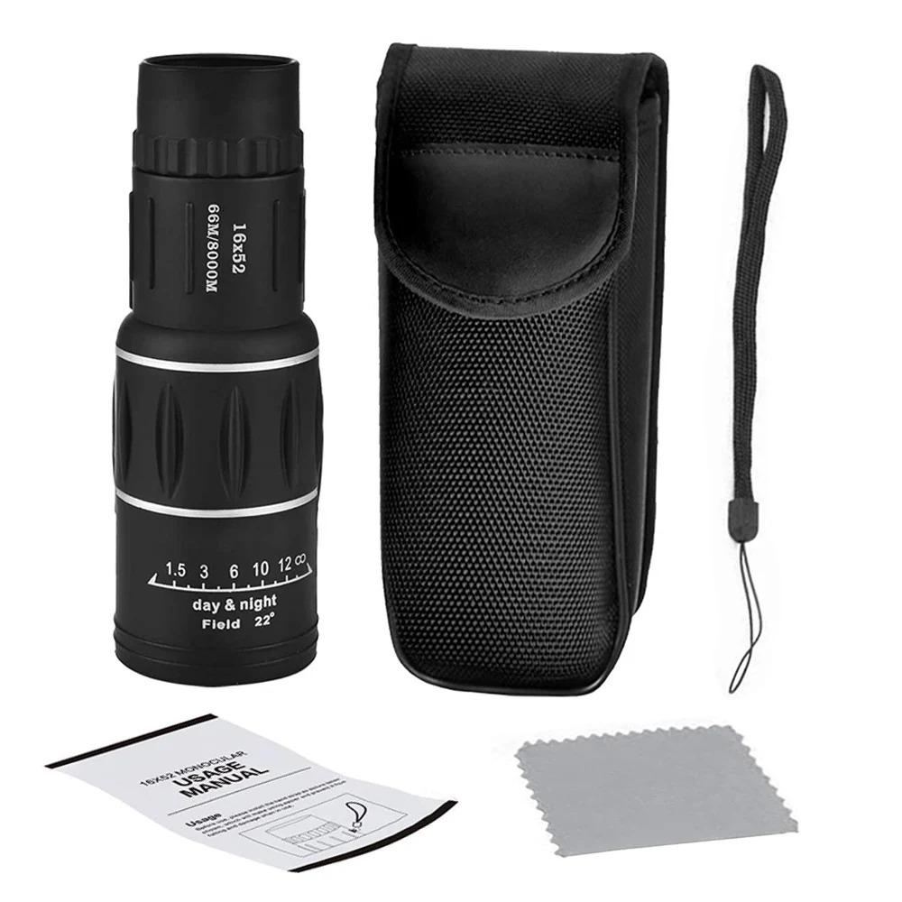 

16x52 Dual Focus Monocular Upgrade Handheld Telescope 66m/8000m for Camping Concerts Fishing Hunting Spotting