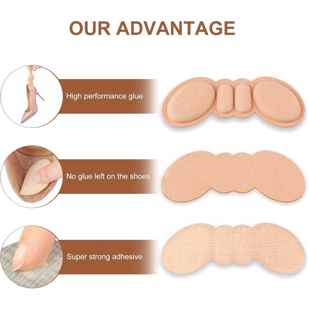 1/5pairs Ladies' Heel Grip Pad - Anti Slip Heel Pad Sticker To Prevent Water Damage and Slipping, Suitable for All Shoe Types -5 Pairs of Bags