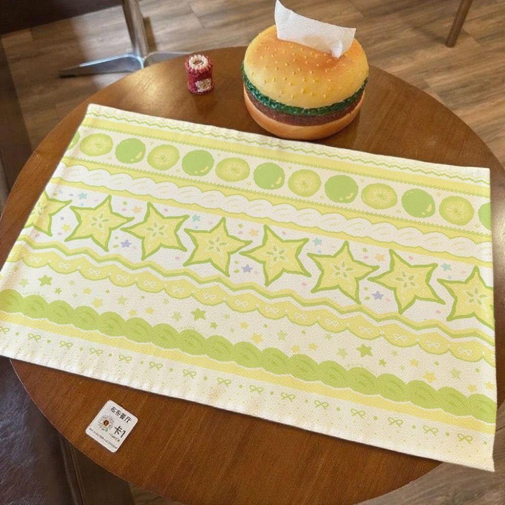 Cute Strawberry Cake Desk Pad Linen-cotton Cartoon Photo Props Non-Slip Gift Table Mat Desktop Decoration