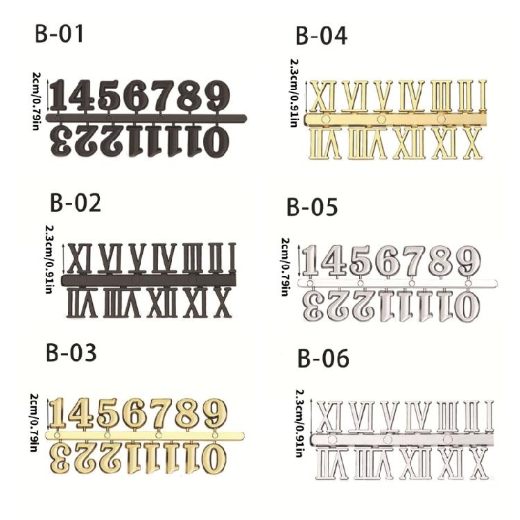 Clock Numerals 3CM Clock Number, Arabic Number Roman Numerals Clock Part Suitable for Home and School Use