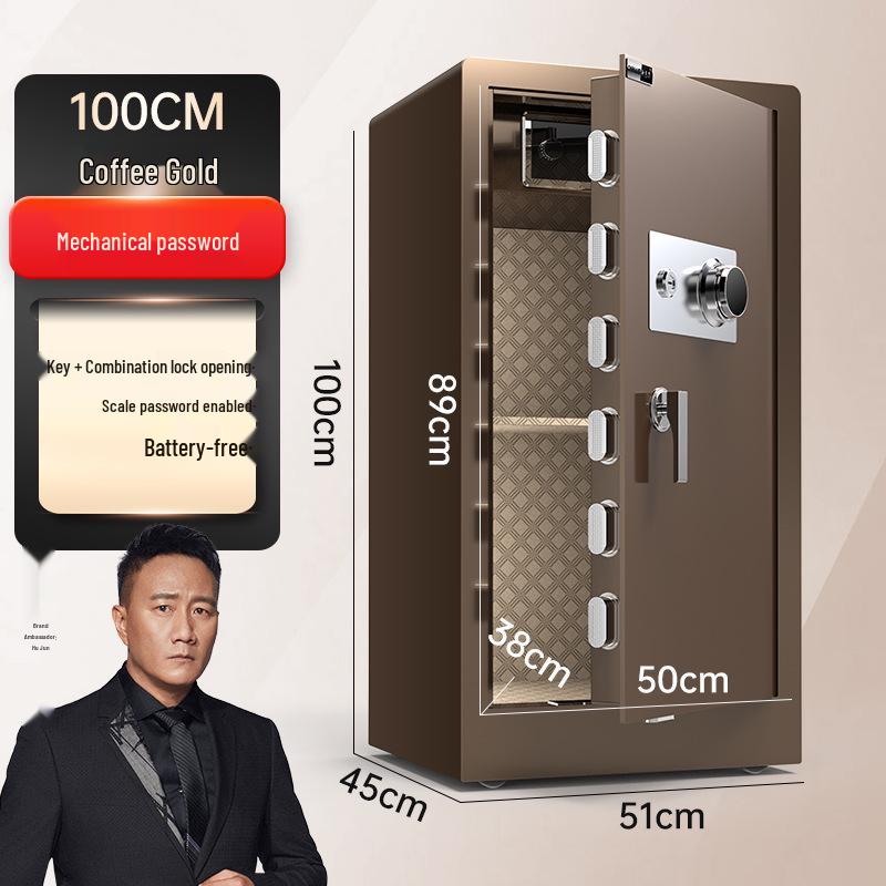 Onaisi 45cm All-Steel Home Safe with Mechanical Lock and Key, Anti-Theft Design