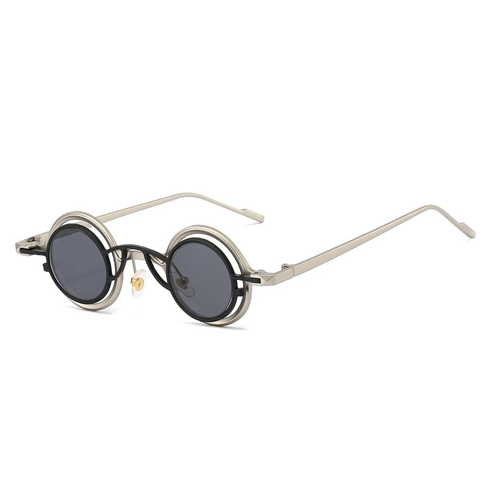 High Quality High End Designer Style Retro Trendy Alloy Metal Round Shaped For Both Male Men Female Sun Glasses