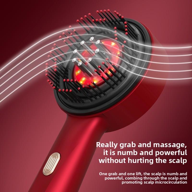 3 Modes Electric Vibration Massage Comb Red Light Therapy Hair Growth Massage Scalp Brush Oil Liquid Applicator Head Massager