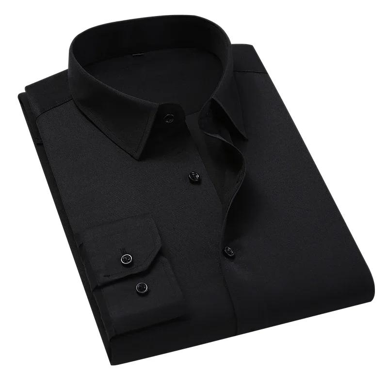 Nové Nadměrné Velikosti 6XL 7XL 8XL Bílá Košile Štíhlá Jednobarevná Dlouhý Rukáv Košile Business Casual Košile Pánská Značka Klasická