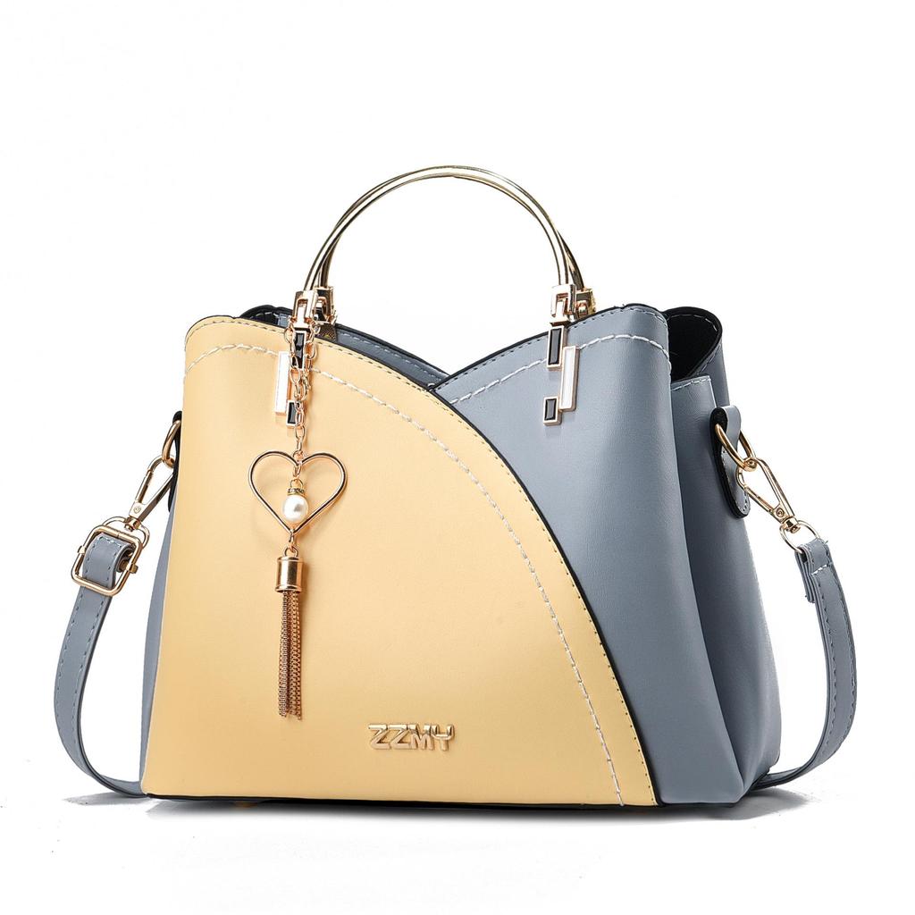 2025 Women's Trendy Korean Style Color Block Handbag, Large Capacity Single Shoulder Crossbody Bag