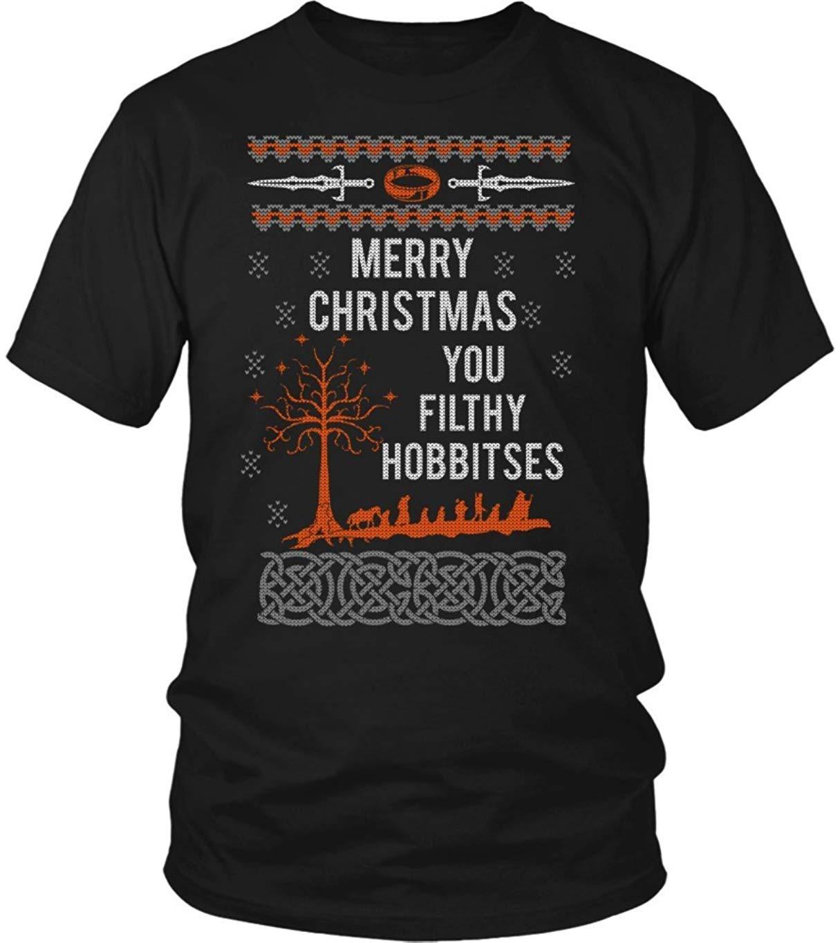 

Футболка унисекс Merry Xmas You Filthy Hobbitses «Властелин колец» Ugly Christmas er