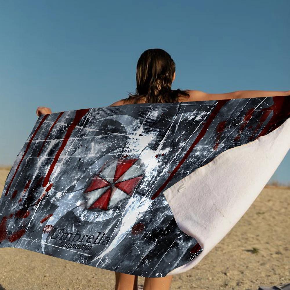 R-resident E-evil Umbrella Us TroopsS Microfiber Printed Beach Towel Mountain Climbing Beach Swimming Absorbent Soft Towel