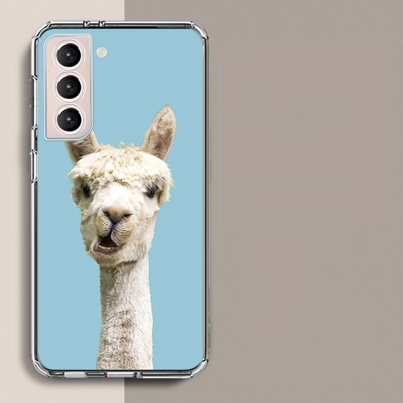 Cute, Naughty, Cool Alpaca Phone Case For Samsung S25+ Edge Galaxy S24 FE S23 Ultra Capa Shell S22+ S21 Plus S20 FE Cover Silico