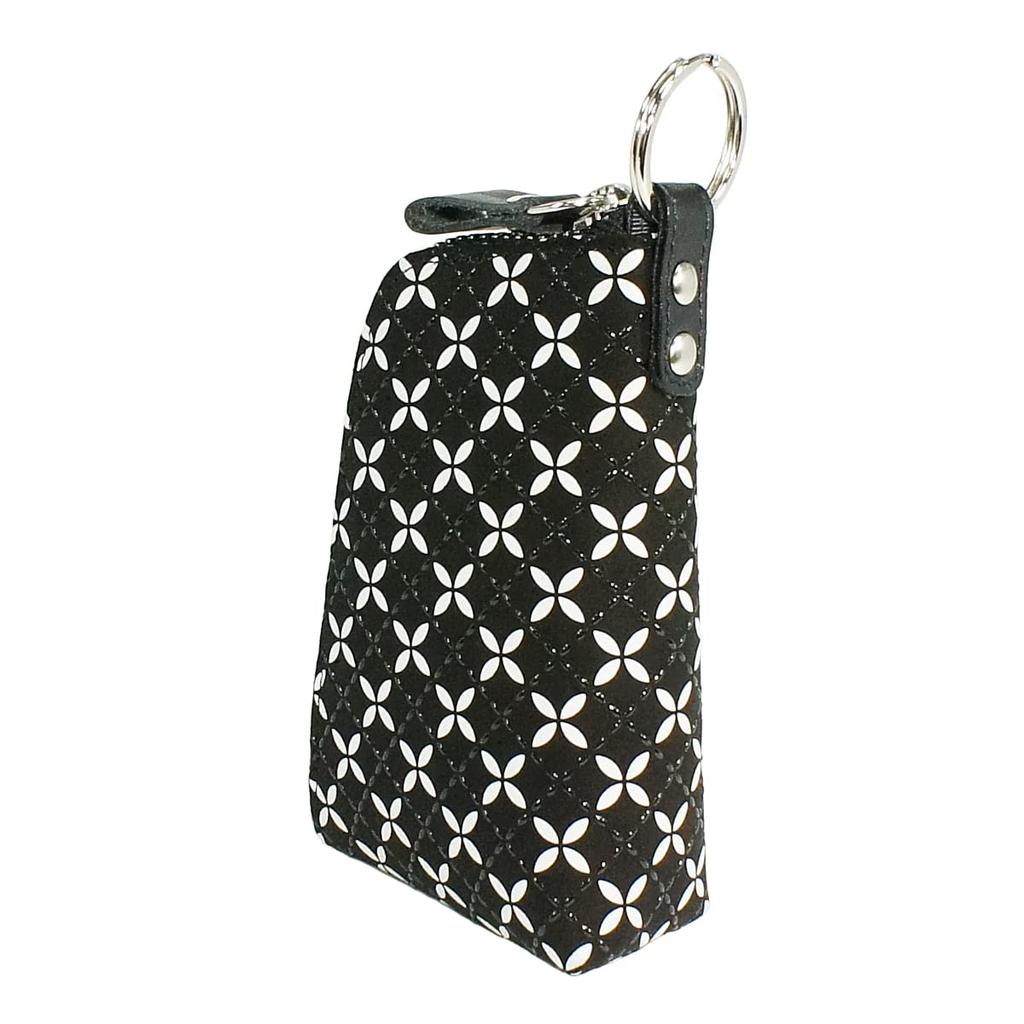 Inden Key Shippo Black with Black Lacquer and White 8817 [Inden-ya] Case, Deerskin, Soft, Pattern, Chintz,