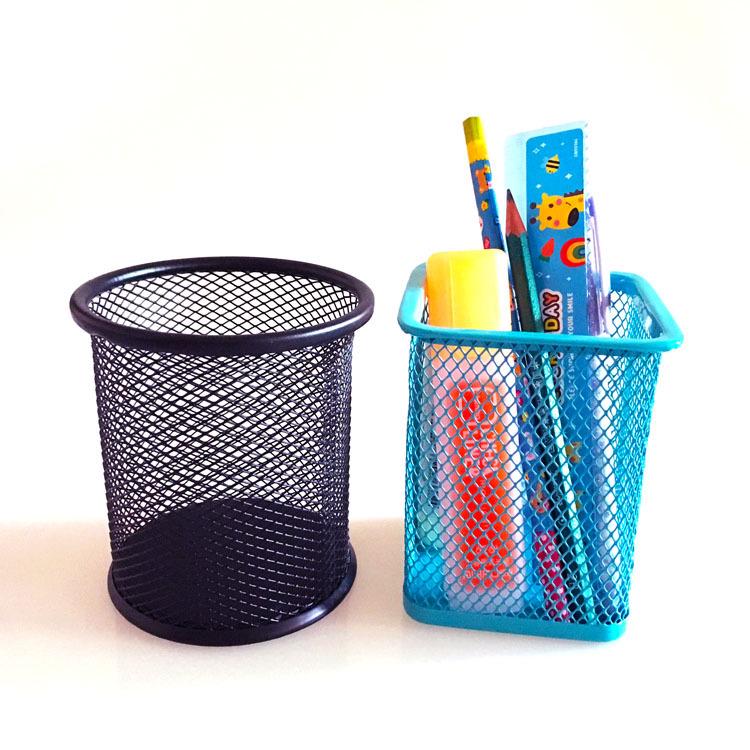 Korean Creative Metal Round Pen Holder - Iron Art Student Desktop Organizer