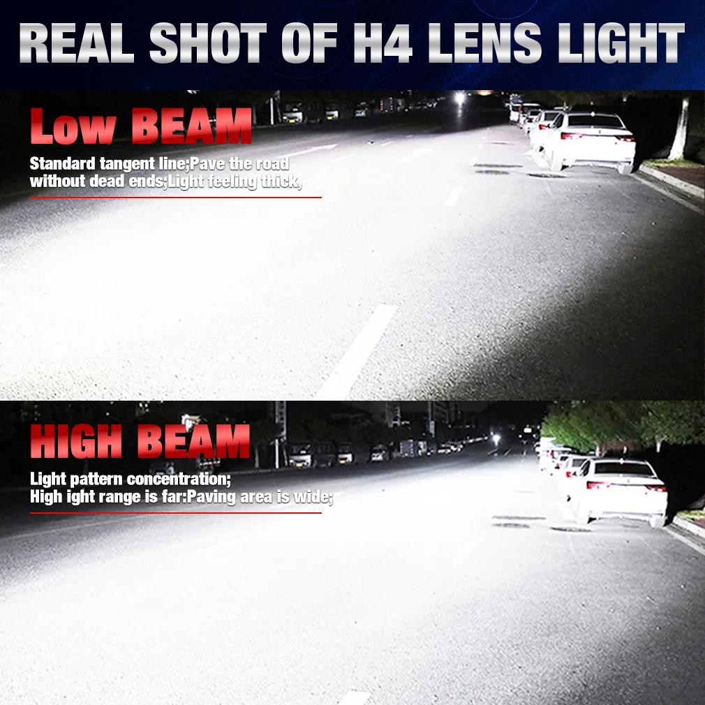 2 ks H4 LED Dvojitá projektorová čočka Mini Canbus 9003 HB2 80W 80000LM Žárovky do světlometů automobilu Dálkové a potkávací světlo 12V 24V 6000K Automobily Motocyklový světlomet