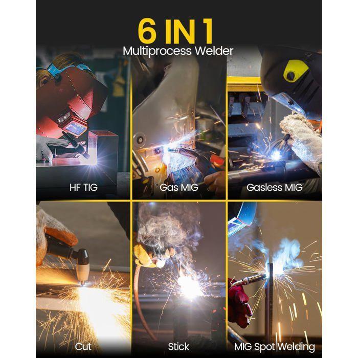 6-in-1 Welding Machine - HZXVOGEN HVM270 - 200 A - MIG/TIG/MMA/CUT - Synergic IGBT