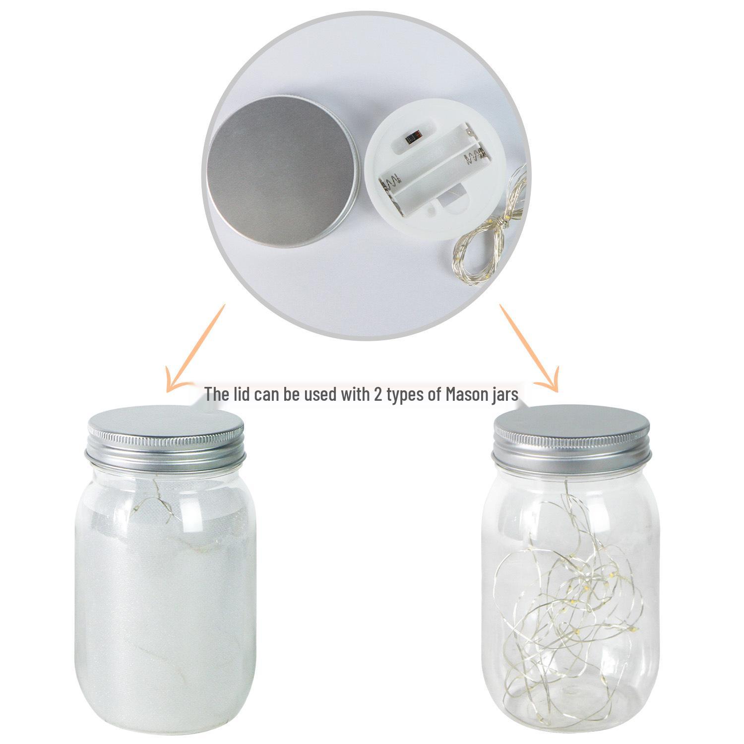 Solar Mason Jar LED String Lights with Custom World Cup Design Battery Cover Only (no Jar)