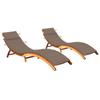 Day and Night - Day and Night Loungers 2 Units with Solid Acacia Wood Cushions