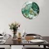 CC127-142 Luxurious Round Marble Wall Clock, 3D Creative Acrylic Design for Home Decor