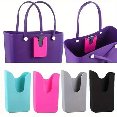 Durable Cell Phone Holder Silicone Beach Tote Organizer Perforated Phone Mount Storage Basket Inserts Beach Bags Accessories