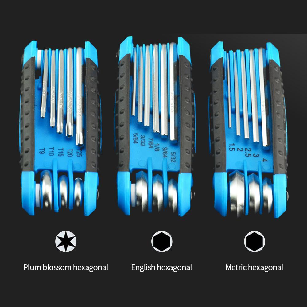 8 In 1 Folding Allen Wrench Set Metric Allen Key Set Tool Or Folding Tamper Proof Torx Key Set Portable Star Wrench Kit